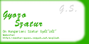 gyozo szatur business card